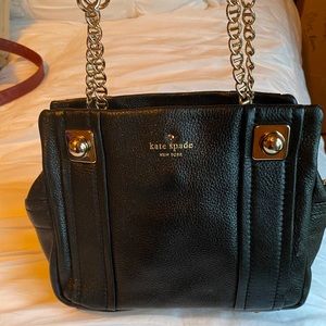 Kate Spade Black Bag with Gold Chain Handles